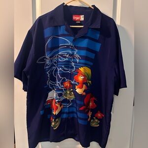 Urge! Im-Pulse Short Sleeve Button Front Shirt Blue Size X-Large
